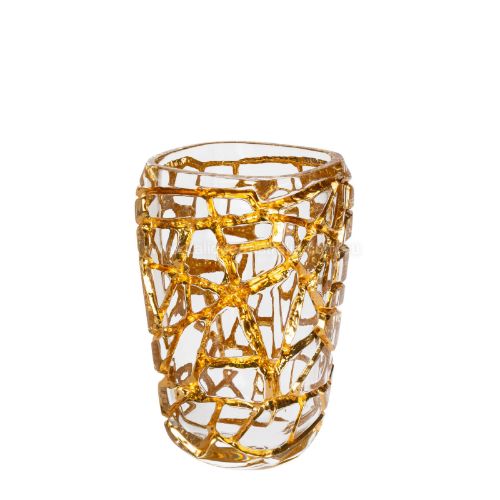 Picture of MAGNITUDE GRAND VASE WITH GOLD LEAVES