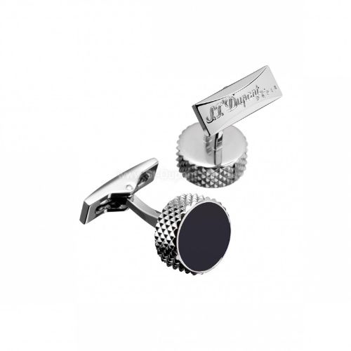 Picture of CUFFLINKS ROUND BLACK AND PALLADIUM